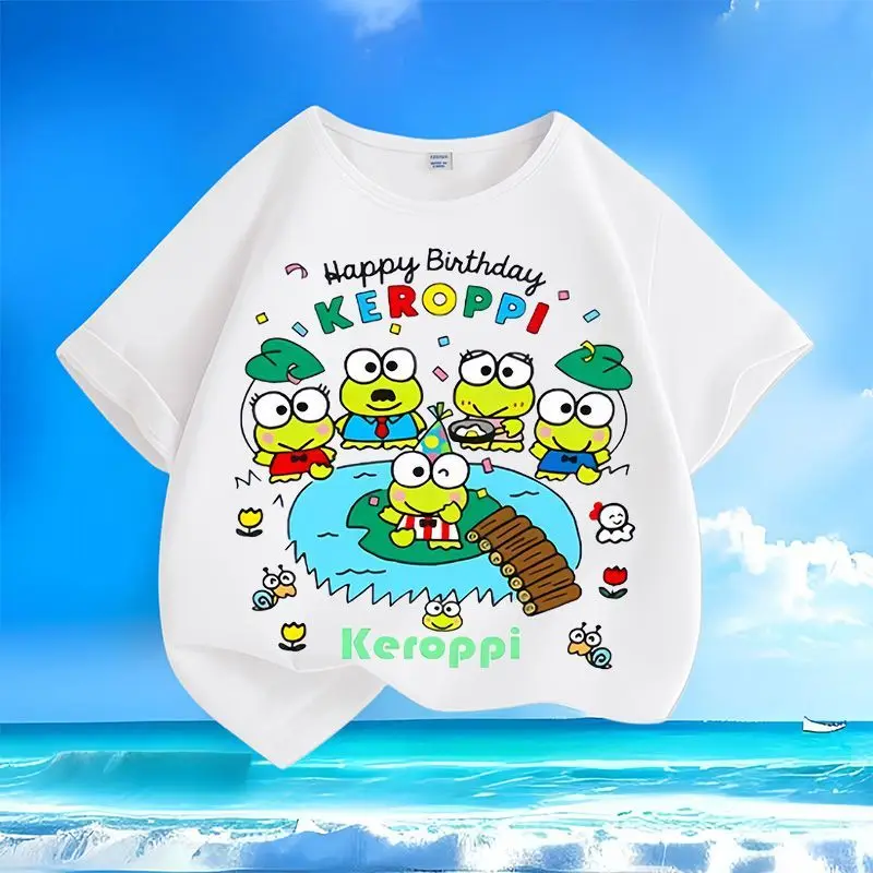 KeroKeroKeroppi Anime Kawaii Sanrio Ins Fashion Short Sleeve Shirt Summer Cute Cartoon Ins Cotton Baby Clothes Gifts Toys
KeroKeroKeroppi Anime Kawaii Sanrio Ins Fashion Short Sleeve Shirt Summer Cute Cartoon Ins Cotton Baby Clothes Gifts Toys