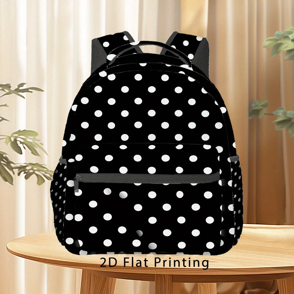 Stylish Black White Polka Dot Backpack Large Capacity School College Gym Travel Backpack with Zipper Closure Adjustable
Stylish Black White Polka Dot Backpack Large Capacity School College Gym Travel Backpack with Zipper Closure Adjustable