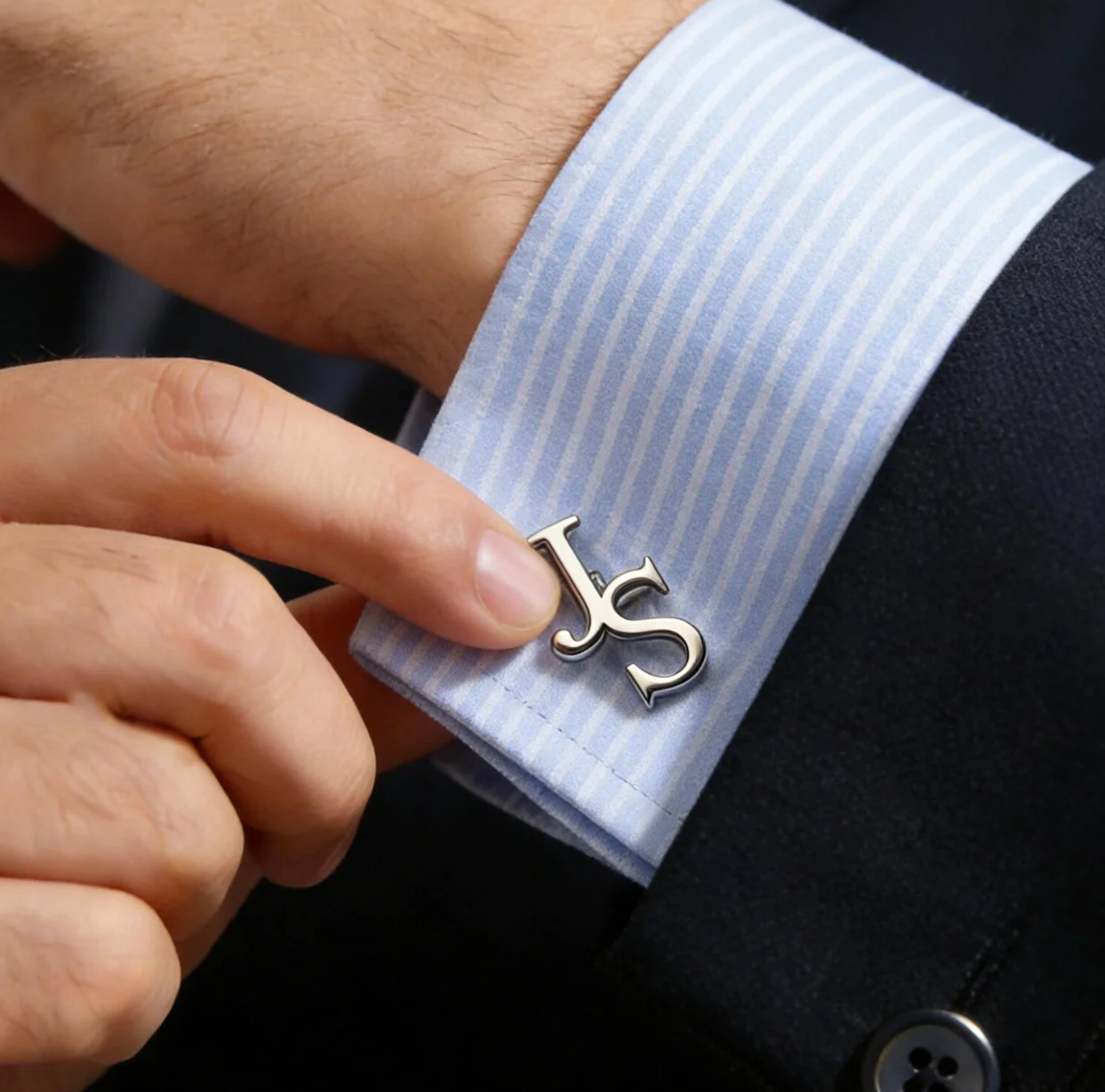 Fashionable personalized customized stainless steel cufflinks with the first letter as the groom's exclusive wedding gift
Fashionable personalized customized stainless steel cufflinks with the first letter as the groom's exclusive wedding gift