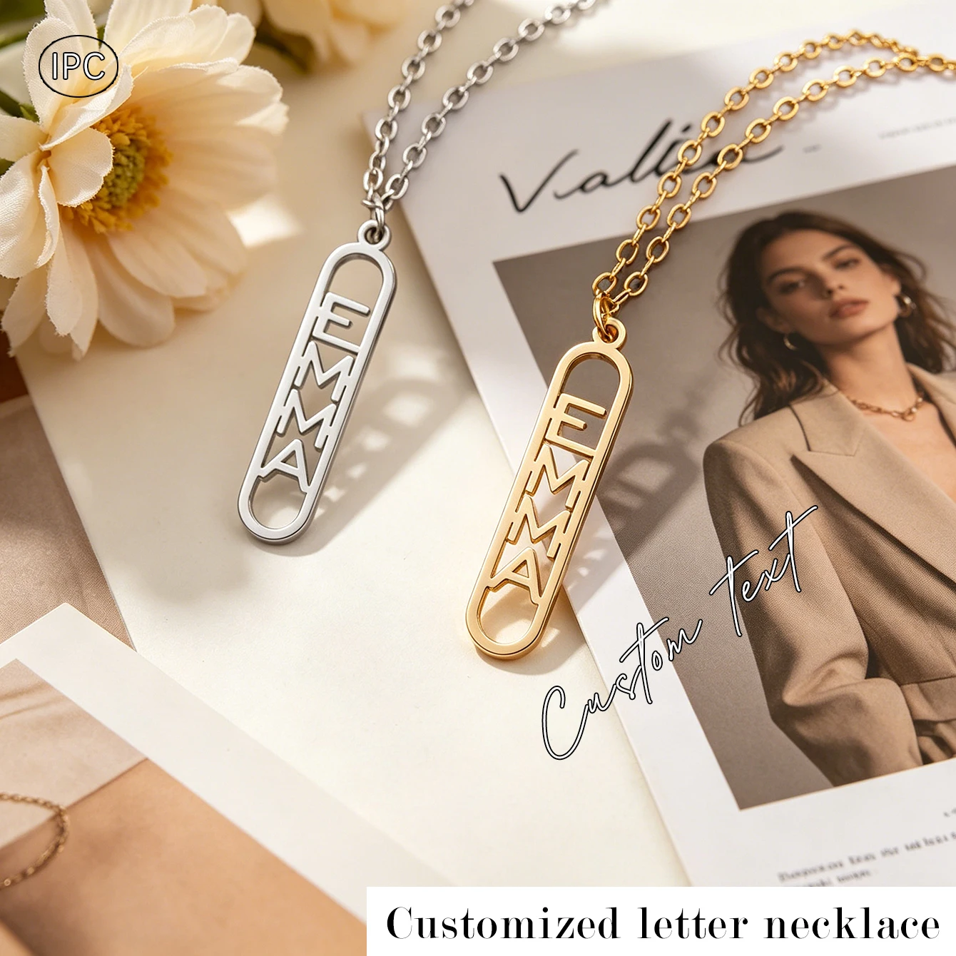 New Men's and Women's Personalized Fashion Simple DIY Customizable Name Necklace
New Men's and Women's Personalized Fashion Simple DIY Customizable Name Necklace