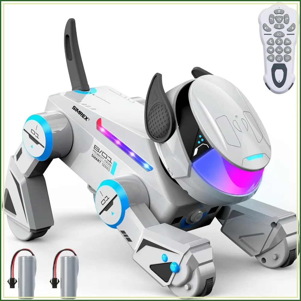 SIMREX Robot Dog Toys for Kids – Smart Interactive Robot Puppy with Bluetooth, Touch Sensor, Dance Tricks, LED Eyes, 2 Rechargeable Batteries, Gift for Kids Boys and Girls(Gray)
SIMREX Robot Dog Toys for Kids – Smart Interactive Robot Puppy with Bluetooth, Touch Sensor, Dance Tricks, LED Eyes, 2 Rechargeable Batteries, Gift for Kids Boys and Girls(Gray)