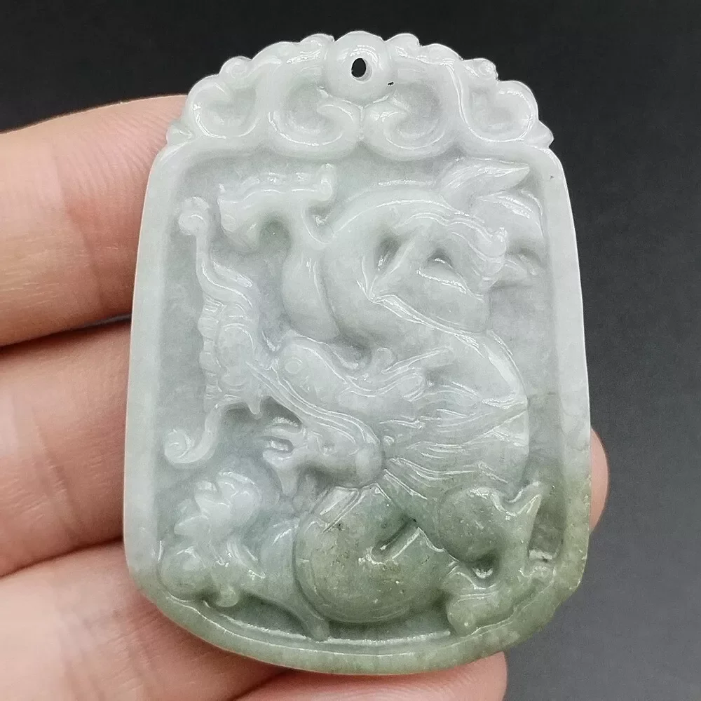 Certified Burma 100% Natural Type A Jade Jadeite Fine Hand Carved Dragon Pendant
Certified Burma 100% Natural Type A Jade Jadeite Fine Hand Carved Dragon Pendant