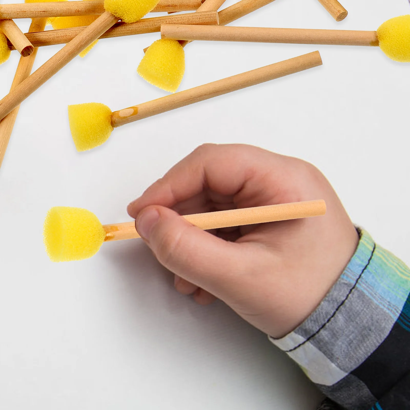 100 Pcs Craft Sponges Brush with Wooden Handle Finger Painting Heart-shaped Yellow
100 Pcs Craft Sponges Brush with Wooden Handle Finger Painting Heart-shaped Yellow