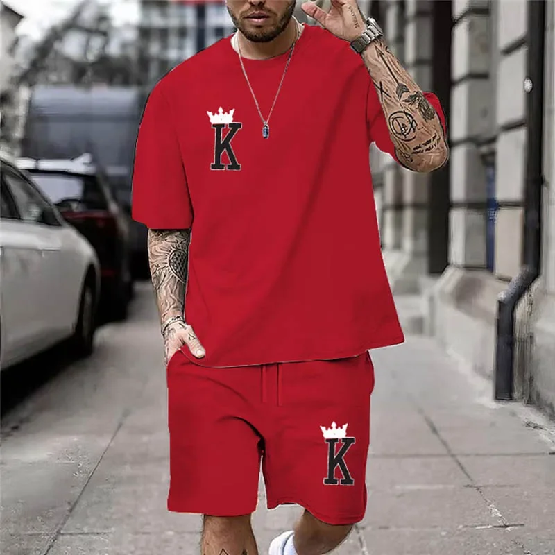 Crown K Print Men's T-Shirt Shorts Set Summer Chic Casual Everyday Wear Clothes Two-Piece Fashion Short Sleeves Shorts For Men
Crown K Print Men's T-Shirt Shorts Set Summer Chic Casual Everyday Wear Clothes Two-Piece Fashion Short Sleeves Shorts For Men