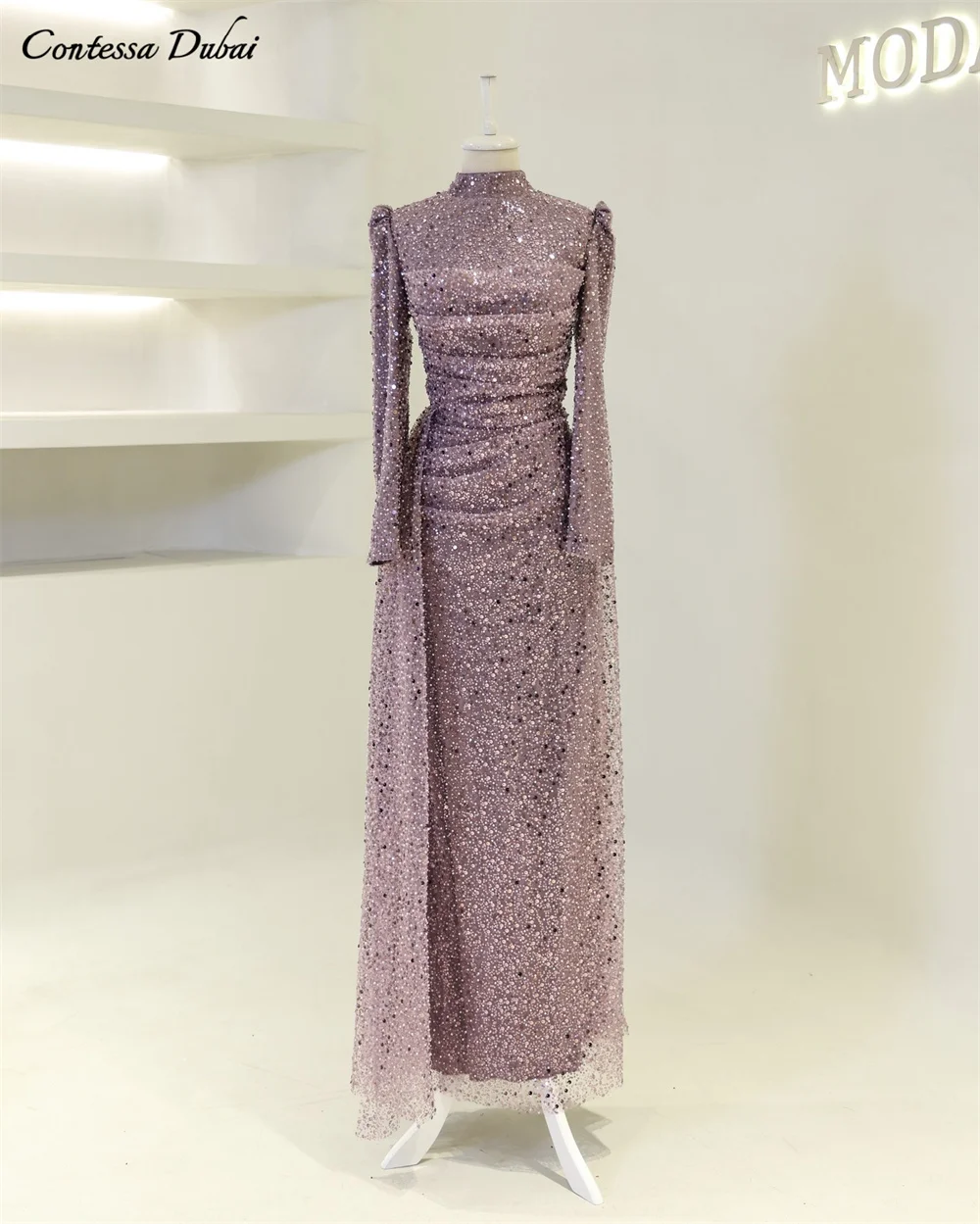 Contessa Dubai Custom Sequin Column Muslim Prom Dress With overskirt Vestidos de noche Elegant Long Sleeve Women evening dress
Contessa Dubai Custom Sequin Column Muslim Prom Dress With overskirt Vestidos de noche Elegant Long Sleeve Women evening dress