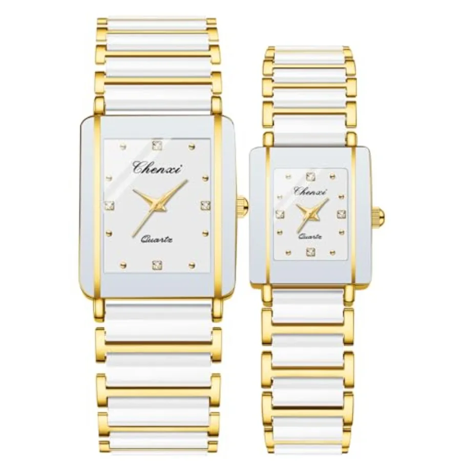 Vintage Couple Watches Men and Women Matching Quartz Square Ceramic Bracelet His and Hers Set Pair Rectangular Dress Watches 30
Vintage Couple Watches Men and Women Matching Quartz Square Ceramic Bracelet His and Hers Set Pair Rectangular Dress Watches 30