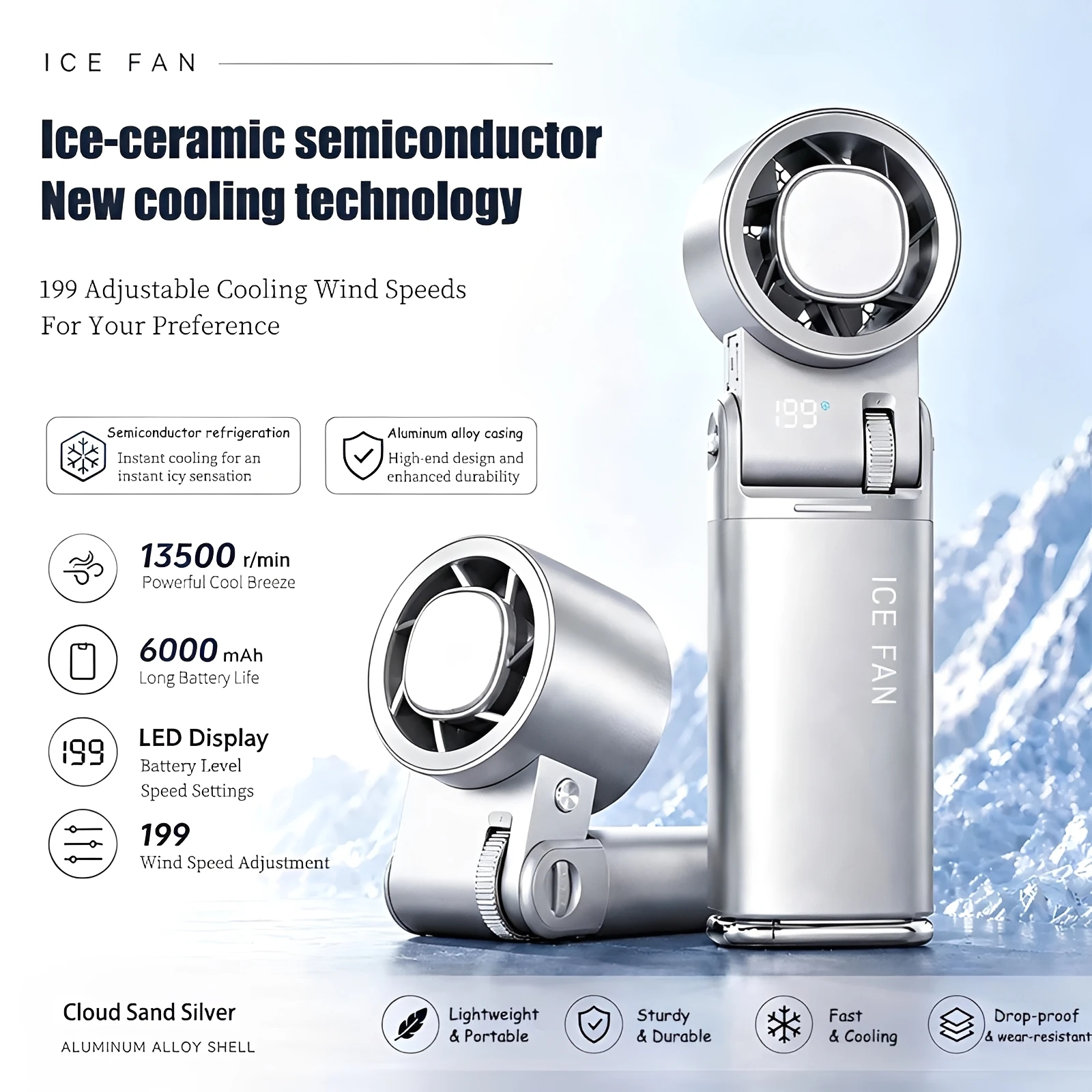Mi 6000mAh Handheld Fan with LCD Display 199-Speed Adjustment USB Rechargeable Portable Outdoor Turbine Fan LED lights
Mi 6000mAh Handheld Fan with LCD Display 199-Speed Adjustment USB Rechargeable Portable Outdoor Turbine Fan LED lights