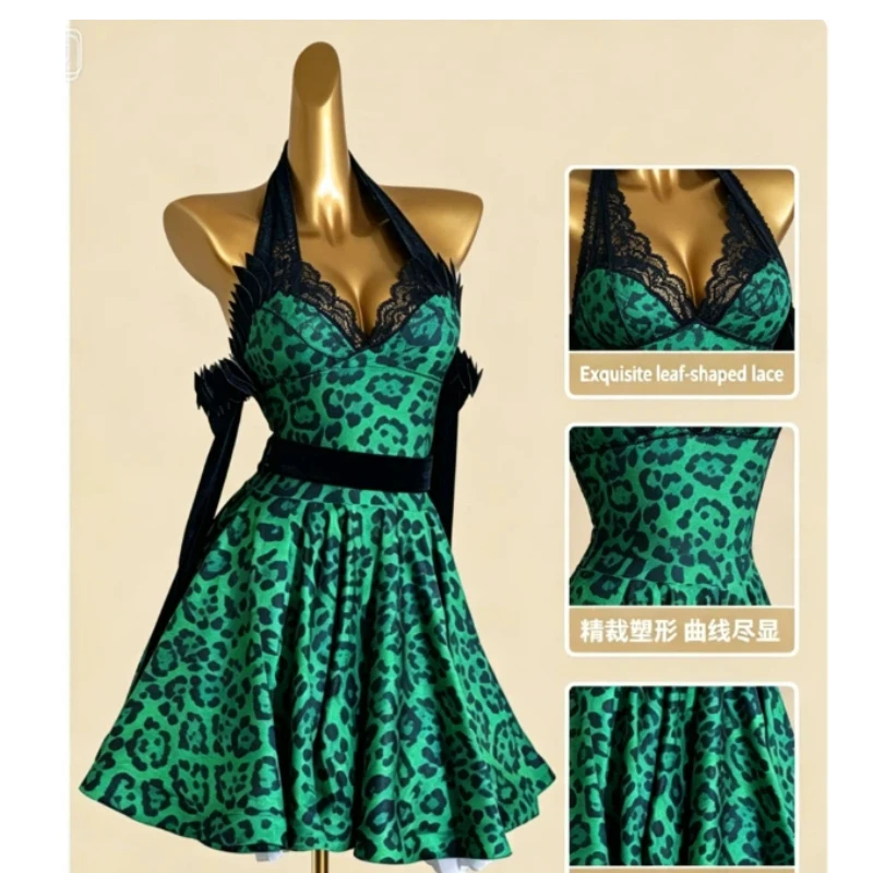 New Latin Dance Professional Art Exam Dress, Women's Leopard Pattern Training Dress, Performance Competition Dress
New Latin Dance Professional Art Exam Dress, Women's Leopard Pattern Training Dress, Performance Competition Dress