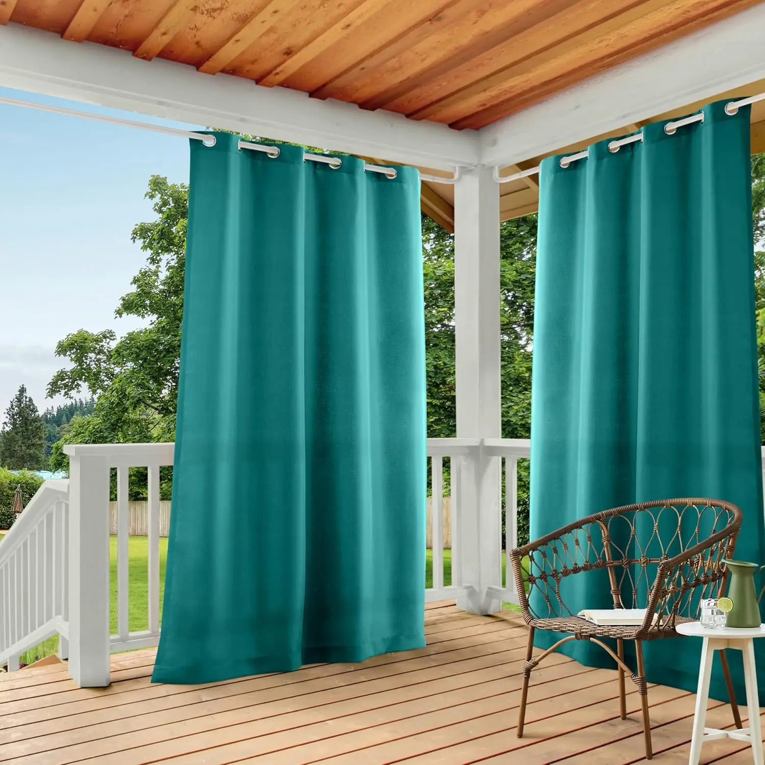 Light Filtering Indoor Outdoor Curtains with Grommet Top, Heavyweight Water Repellent Panels, 2-Pack Set 54x120, Dark Teal
Light Filtering Indoor Outdoor Curtains with Grommet Top, Heavyweight Water Repellent Panels, 2-Pack Set 54x120, Dark Teal