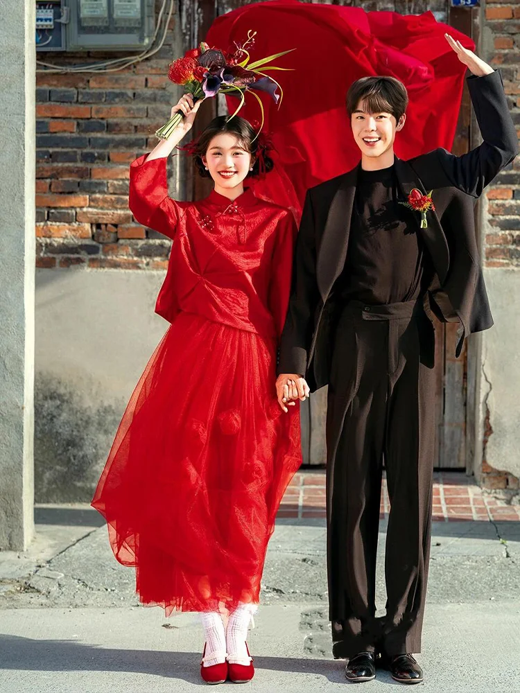 Red Chinese Morning Robe Wedding Dr Ele New Sle 2026 for Brides Wedding Ceremony Photoaphy Light Wedding Gown
Red Chinese Morning Robe Wedding Dr Ele New Sle 2026 for Brides Wedding Ceremony Photoaphy Light Wedding Gown