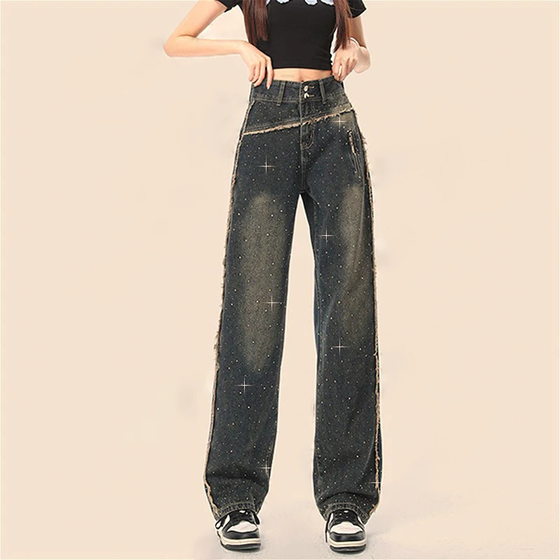 Ele, узкие прямые джинсы, женские свободные брюки длиной до пола, джинсовая одежда с высокой талией, винтажная осенняя коллекция
Ele, узкие прямые джинсы, женские свободные брюки длиной до пола, джинсовая одежда с высокой талией, винтажная осенняя коллекция