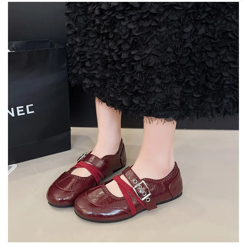 French Retro Casual Ballet Single Shoes Women's Invisible Inside Heightened Cross Buckle Flat Mary Jane Shoes,Spring/Autumn
French Retro Casual Ballet Single Shoes Women's Invisible Inside Heightened Cross Buckle Flat Mary Jane Shoes,Spring/Autumn