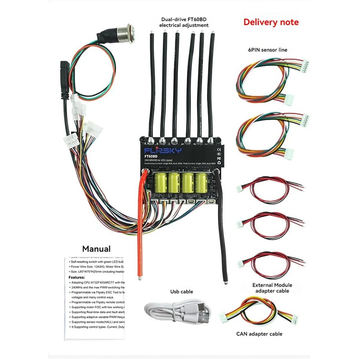 Flipsky FT60BD Dual ESC 60V 120A for DIY Eboard Scooter Ebike Robotics Speed Controller for Brushless Motor Vogue
Flipsky FT60BD Dual ESC 60V 120A for DIY Eboard Scooter Ebike Robotics Speed Controller for Brushless Motor Vogue