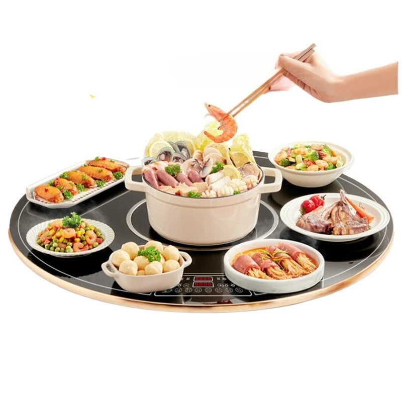 Vegetable warming board Household hot rice insulation induction cooker Round hot pot automatic rotating turntable
Vegetable warming board Household hot rice insulation induction cooker Round hot pot automatic rotating turntable