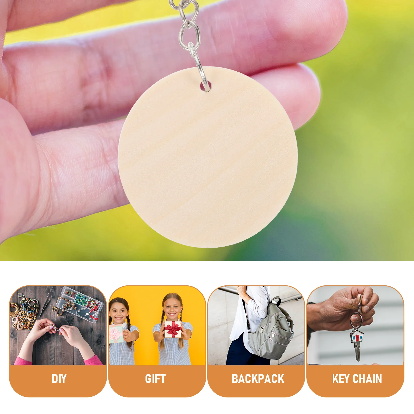 100Sets Wooden Keychains Handicraft Decorative Pendants Multifunctional Key Rings for DIY Crafts Wooden Keychains
100Sets Wooden Keychains Handicraft Decorative Pendants Multifunctional Key Rings for DIY Crafts Wooden Keychains