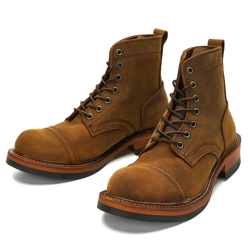 Tooling Work Boots Genuine Leather Luxury Designer Men Shoes Vintage Riding Boots Men Outdoor Sneakers Botas Hombre
Tooling Work Boots Genuine Leather Luxury Designer Men Shoes Vintage Riding Boots Men Outdoor Sneakers Botas Hombre