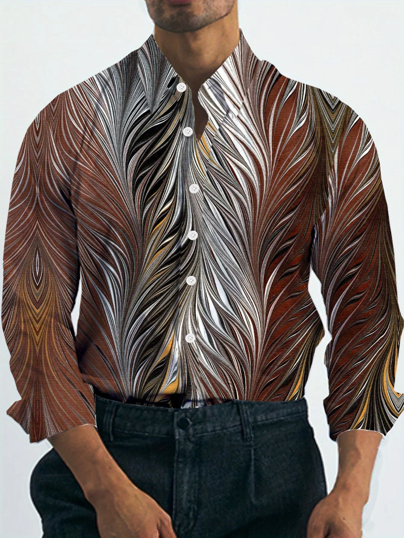 Men's shirt regular lapel shirt men's 3d printed plaid simple striped print casual street long sleeve fashion print shirt
Men's shirt regular lapel shirt men's 3d printed plaid simple striped print casual street long sleeve fashion print shirt