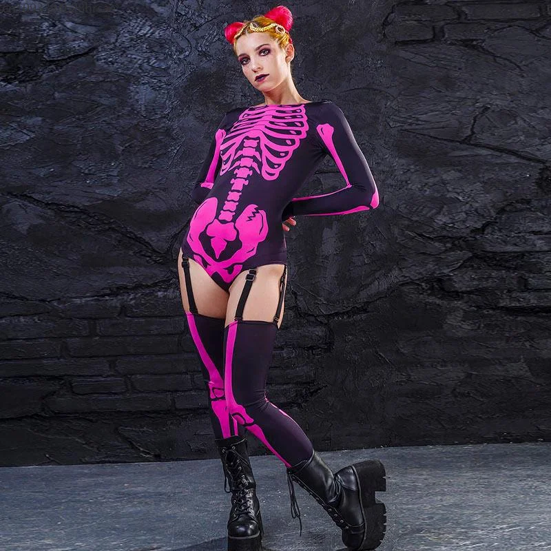 3D Print CyberPunk Skull Jumpsuit Women Slim Skeleton Bodysuit Female Halloween Festival Party Club Wear Rompers
3D Print CyberPunk Skull Jumpsuit Women Slim Skeleton Bodysuit Female Halloween Festival Party Club Wear Rompers