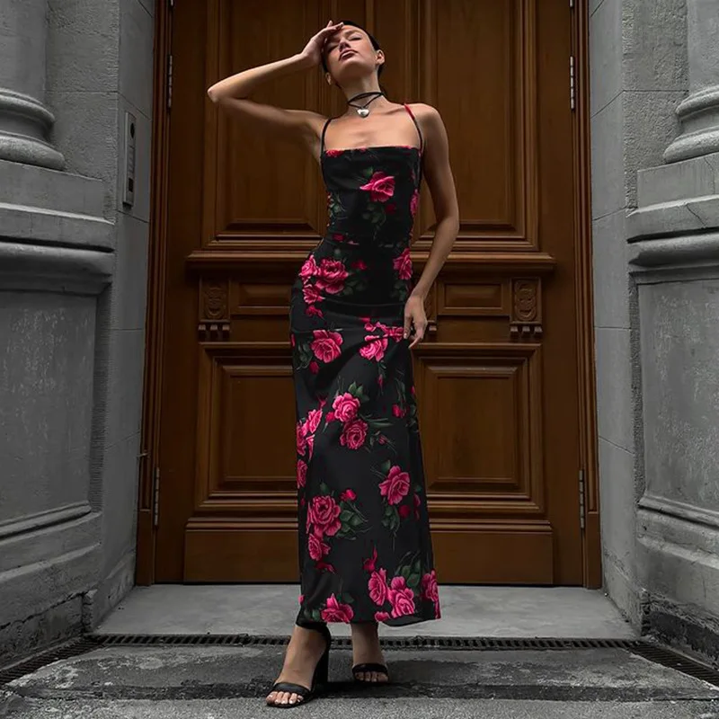 Women's clothing 2025 spring new style fashion temperament flower print sexy big backless strap dress club clothing Vestidos
Women's clothing 2025 spring new style fashion temperament flower print sexy big backless strap dress club clothing Vestidos