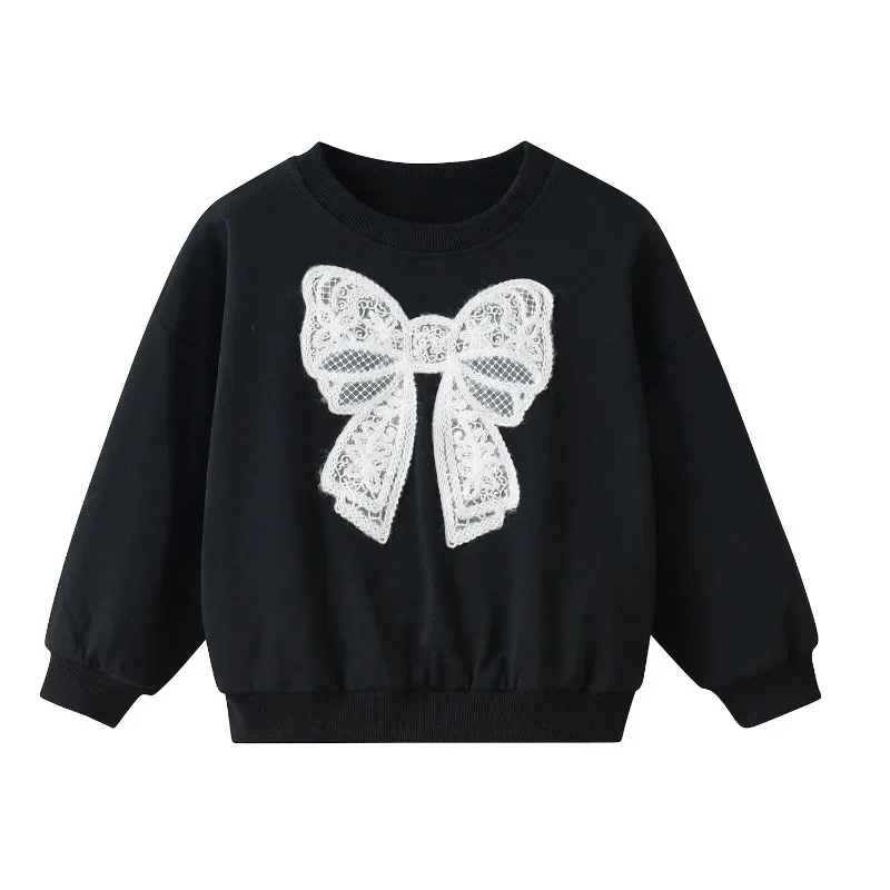 Baby Girls Cute Big Bow Sweatshirt Toddler Black Round Neck Pullover Sports Shirt 80-130cm Korea Fashion Kids Clothes
Baby Girls Cute Big Bow Sweatshirt Toddler Black Round Neck Pullover Sports Shirt 80-130cm Korea Fashion Kids Clothes