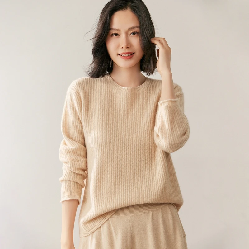 100% Cashmere Women's Pullover, 12 - Needle Single - Strand Twisted Pure Color Soft Cashmere Sweater
100% Cashmere Women's Pullover, 12 - Needle Single - Strand Twisted Pure Color Soft Cashmere Sweater