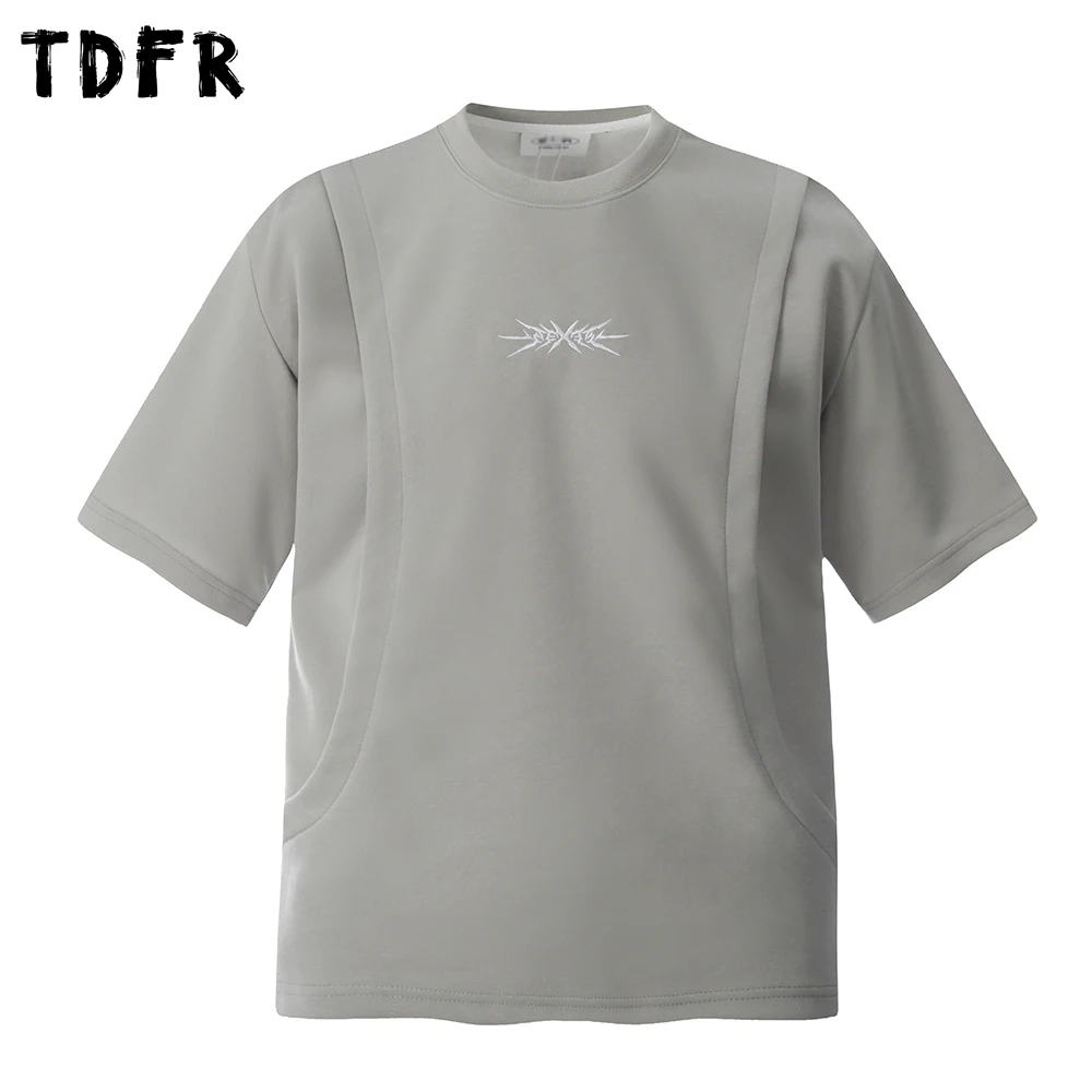 Embroidery Spliced Short Sleeve T-shirt Mens Summer Streetwear Half-Sleeve Loose Crew Neck Cotton Tee Men Tops
Embroidery Spliced Short Sleeve T-shirt Mens Summer Streetwear Half-Sleeve Loose Crew Neck Cotton Tee Men Tops