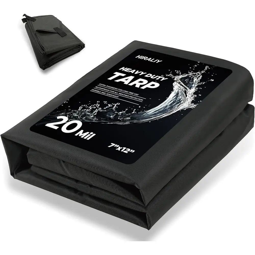Прочный водонепроницаемый тент 20 Mil, черный брезент 7x12 футов с усиленными петлями, многофункциональный тент для палаток, деревянных конструкций, крыш, кемпинга
Прочный водонепроницаемый тент 20 Mil, черный брезент 7x12 футов с усиленными петлями, многофункциональный тент для палаток, деревянных конструкций, крыш, кемпинга