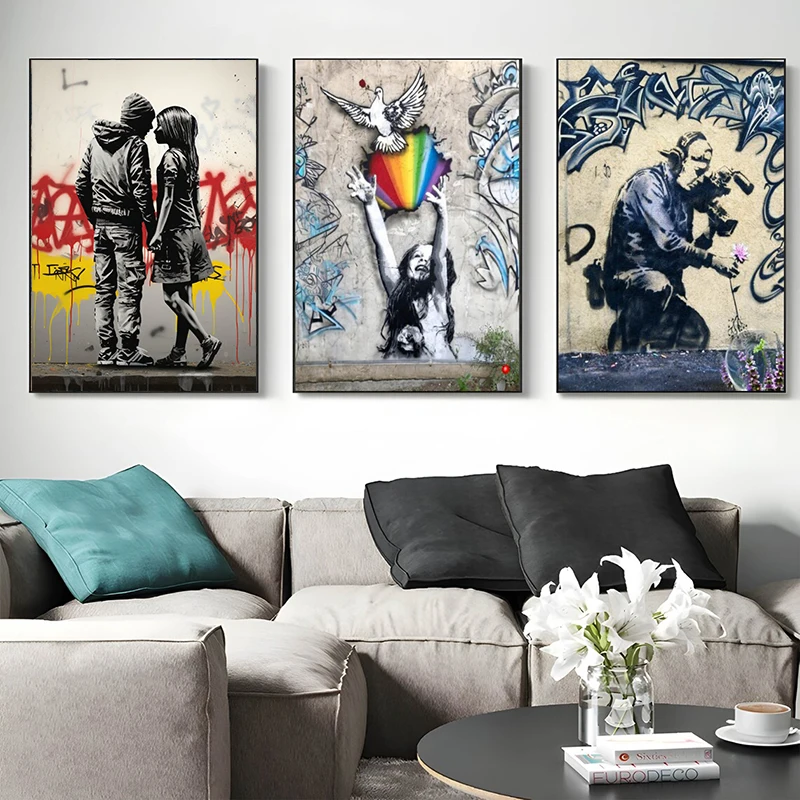 Banksy Wall Art Youth Love Graffiti Posters and Canvas Painting Street Pop Art Wall Picture Prints For Living Room Home Decor
Banksy Wall Art Youth Love Graffiti Posters and Canvas Painting Street Pop Art Wall Picture Prints For Living Room Home Decor