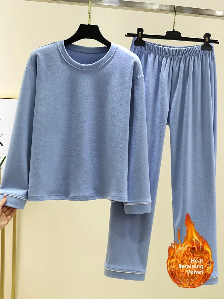 Thickened Fluffy Home Clothes Set for Women round Neck Long Sleeve Loose Fit Winter Sleepwear Set Warm Top And Long Pants
Thickened Fluffy Home Clothes Set for Women round Neck Long Sleeve Loose Fit Winter Sleepwear Set Warm Top And Long Pants