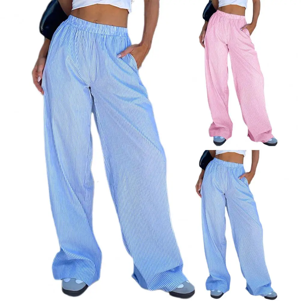 1Pc Women Casual Pants Vertical Stripe Design High Waist Wide Leg Trousers with Pockets Comforatble Summer Work Leisure Pants
1Pc Women Casual Pants Vertical Stripe Design High Waist Wide Leg Trousers with Pockets Comforatble Summer Work Leisure Pants