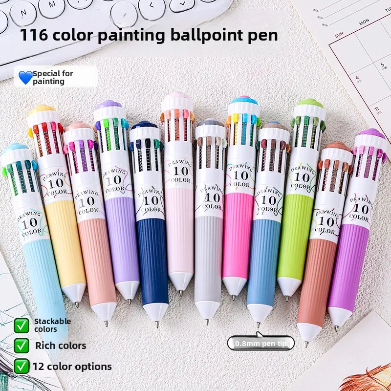 116 New Color Series Multi-color Ballpoint Pen for Sketching and Hand Account Book, Soft Grip Colored Pen, 0.8mm Marker
116 New Color Series Multi-color Ballpoint Pen for Sketching and Hand Account Book, Soft Grip Colored Pen, 0.8mm Marker