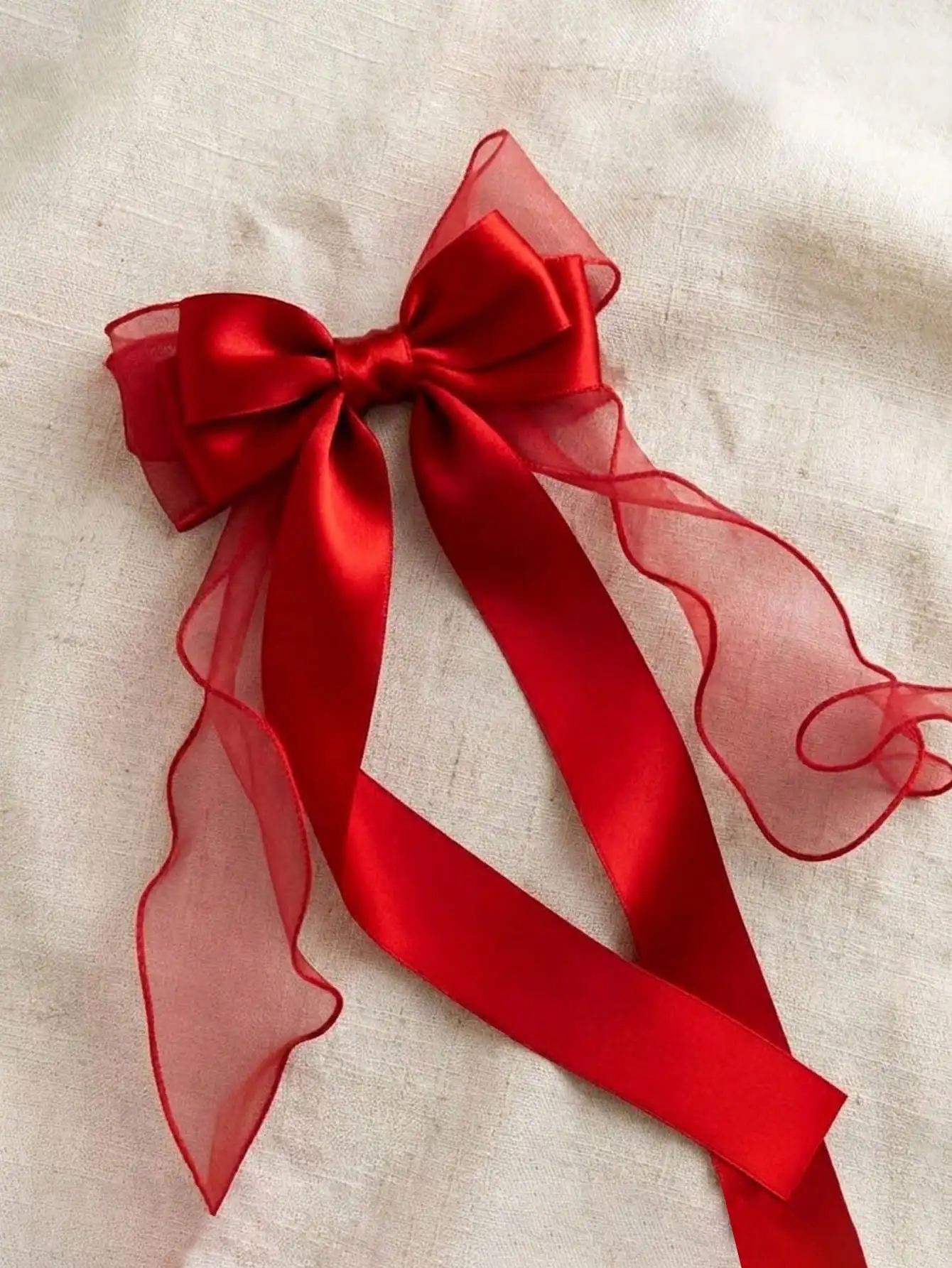 1pc Women's Hair Clip, Large Satin Bow Hair Clip, Extra Long Tail Cute Hair Accessory, Fashionable Metal Butterfly Hair Clip, Neutral Color, Hairpin
1pc Women's Hair Clip, Large Satin Bow Hair Clip, Extra Long Tail Cute Hair Accessory, Fashionable Metal Butterfly Hair Clip, Neutral Color, Hairpin