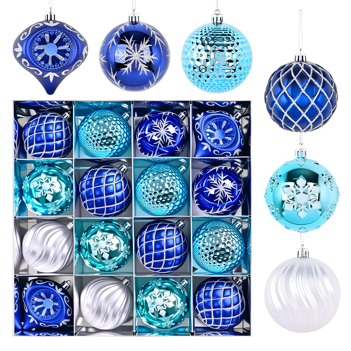 New 8cm 16Pcs Blue Electroplated Shaped Christmas Balls Set Party Decoration Hanging Christmas Tree Christmas Balls
New 8cm 16Pcs Blue Electroplated Shaped Christmas Balls Set Party Decoration Hanging Christmas Tree Christmas Balls