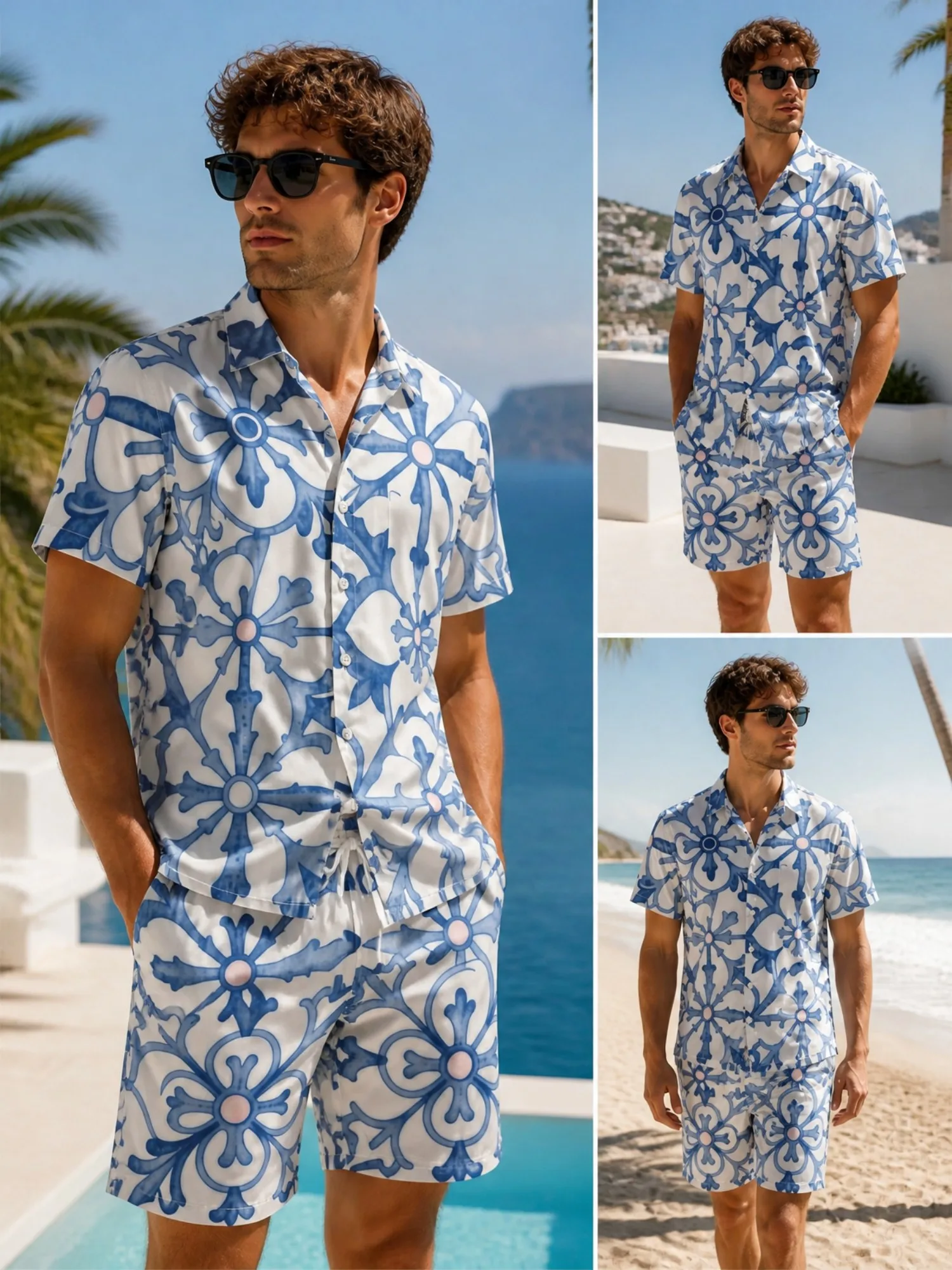 Mens Floral Short Sleeve Shirt and Drawstring Shorts Set Beach Vacation Casual Summer Two Piece Relaxed Resort Outfit Loungewear
Mens Floral Short Sleeve Shirt and Drawstring Shorts Set Beach Vacation Casual Summer Two Piece Relaxed Resort Outfit Loungewear