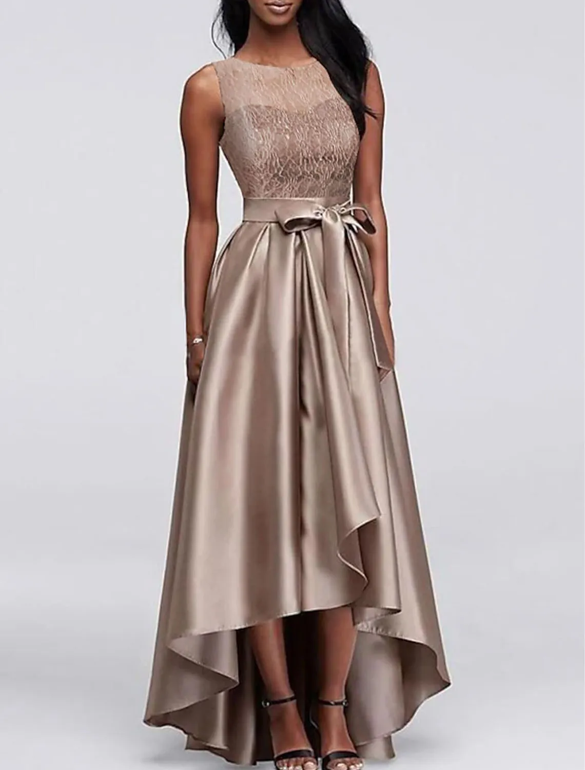 A-Line Mother of the Bride Dress Wedding Guest Elegant High Low Jewel Neck Asymmetrical Sleeveless Bow(s) 2025 Free Customized
A-Line Mother of the Bride Dress Wedding Guest Elegant High Low Jewel Neck Asymmetrical Sleeveless Bow(s) 2025 Free Customized