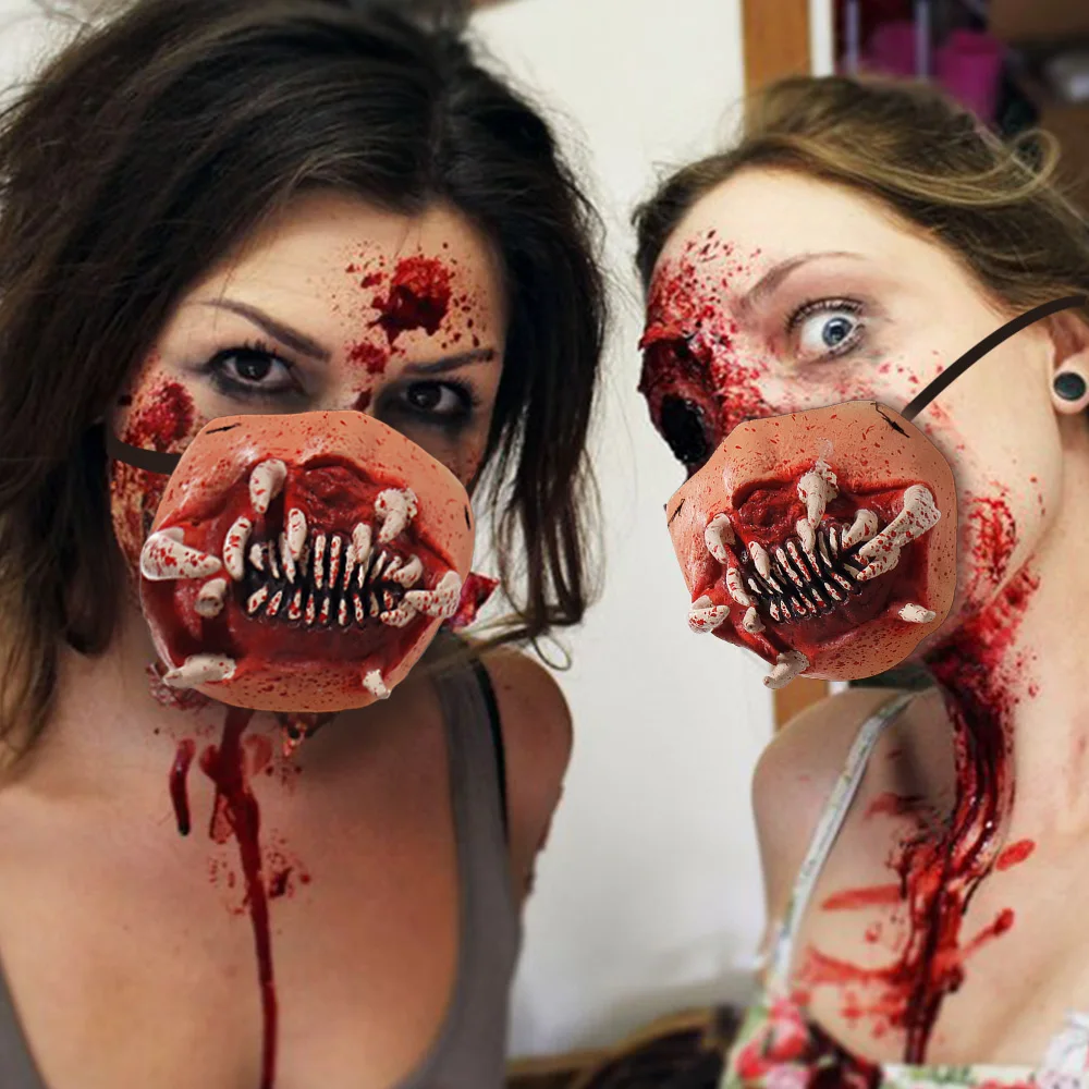 Halloween Zombie Big Tooth Mask Cosplay Scary Bloody Open Mouth Demon Ghost Half Face Masks Party Carvinal Costume Props
Halloween Zombie Big Tooth Mask Cosplay Scary Bloody Open Mouth Demon Ghost Half Face Masks Party Carvinal Costume Props