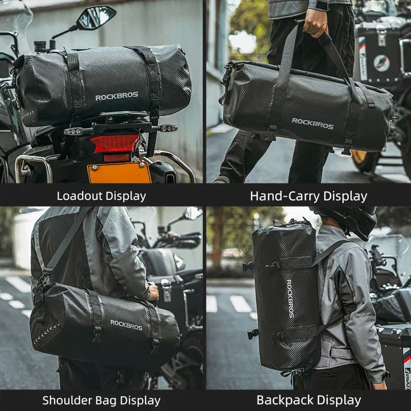 ROCKBROS Водонепроницаемая мотоциклетная сумка из ПВХ 20L-60L, дорожная сумка для багажа на заднее сиденье, аксессуары для мотоциклов с несколькими переносками
ROCKBROS Водонепроницаемая мотоциклетная сумка из ПВХ 20L-60L, дорожная сумка для багажа на заднее сиденье, аксессуары для мотоциклов с несколькими переносками