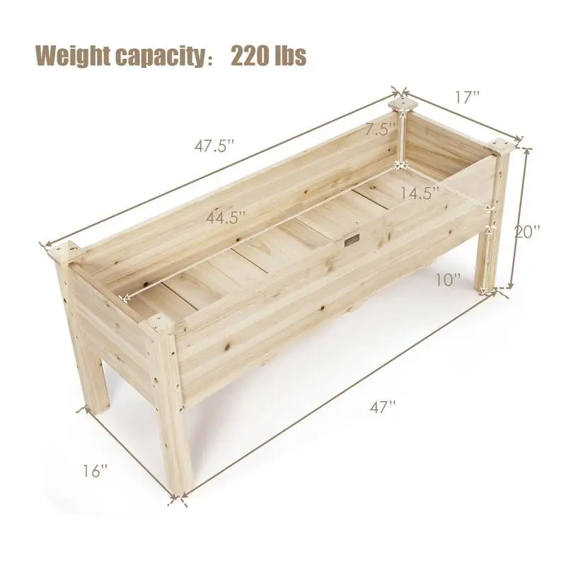 Raised Garden Bed Elevated Planter Box Wood for Vegetable Flower Herb
Raised Garden Bed Elevated Planter Box Wood for Vegetable Flower Herb