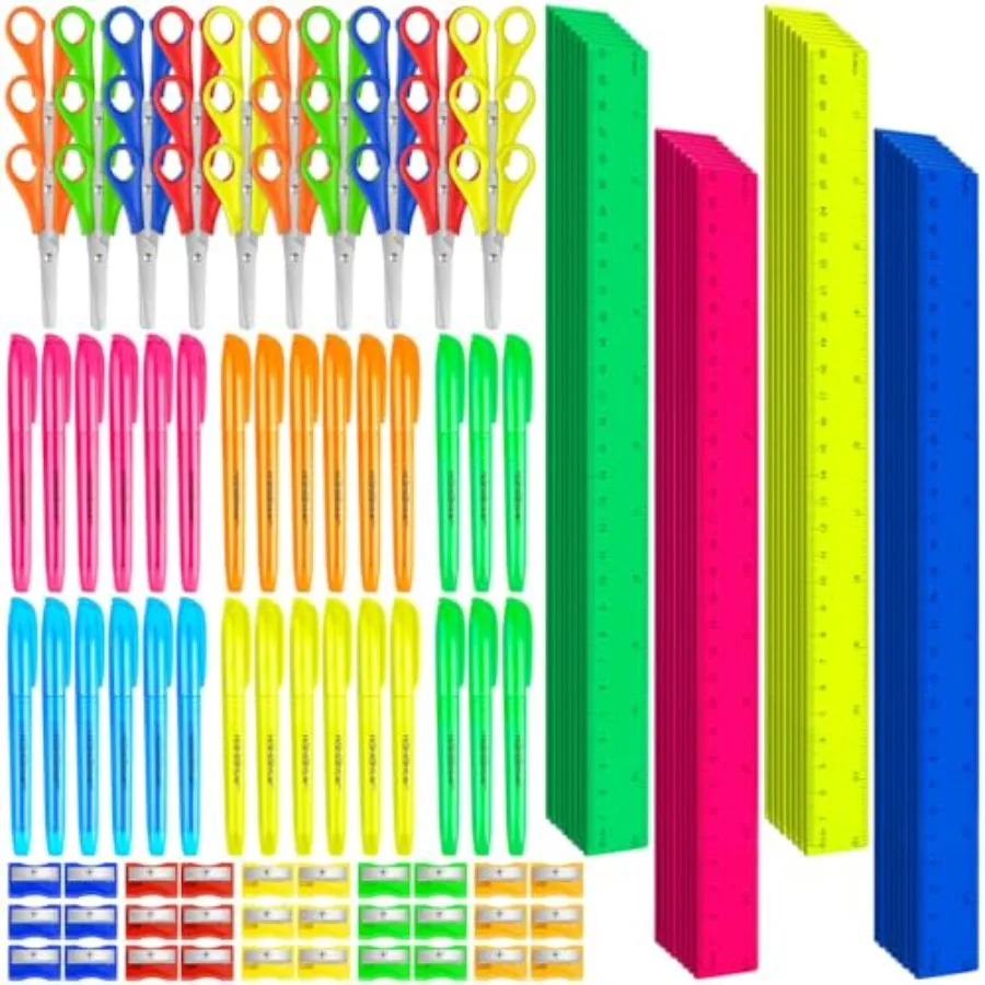 120 Pcs Back to School Supplies Kit Include 32 12 Inch Clear Plastic Ruler Scissors Pencil Sharpener Highlighter Creative Stude
120 Pcs Back to School Supplies Kit Include 32 12 Inch Clear Plastic Ruler Scissors Pencil Sharpener Highlighter Creative Stude