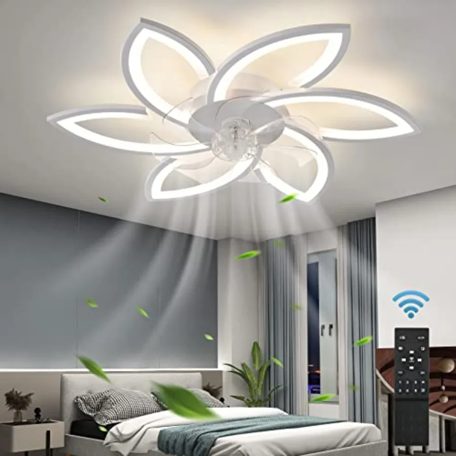 Geometric Ceiling Fan with Light Remote Control, 6 Speeds 3 Colors, Low Profile Flush Mount Ceiling Fan for Kitchen Bedroom Liv
Geometric Ceiling Fan with Light Remote Control, 6 Speeds 3 Colors, Low Profile Flush Mount Ceiling Fan for Kitchen Bedroom Liv