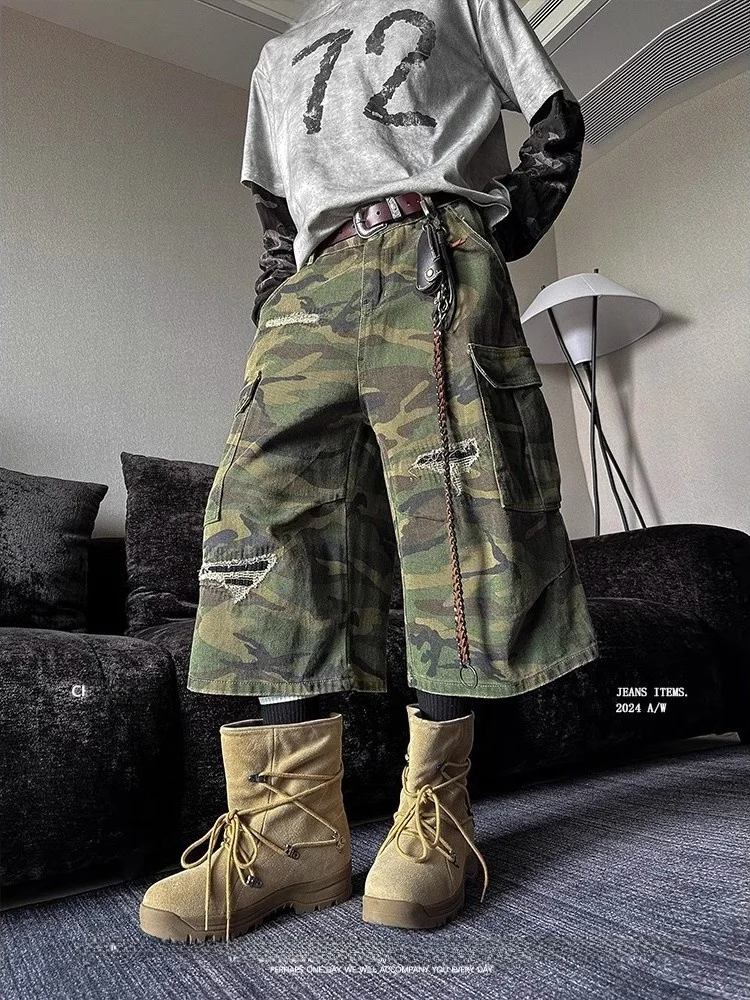 Waed Vintage Camouflage Work orts Men's Summer Loose Straight Leg Seven-Foot Pants Youthful Casual Trousers
Waed Vintage Camouflage Work orts Men's Summer Loose Straight Leg Seven-Foot Pants Youthful Casual Trousers