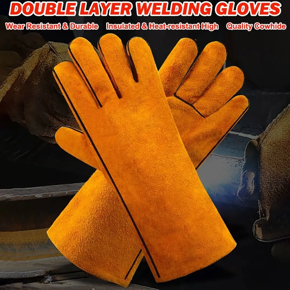New Cowhide Welding Work Gloves Heat-proof Yellow Soldering Gloves Flame-retardant Labor Gloves
New Cowhide Welding Work Gloves Heat-proof Yellow Soldering Gloves Flame-retardant Labor Gloves