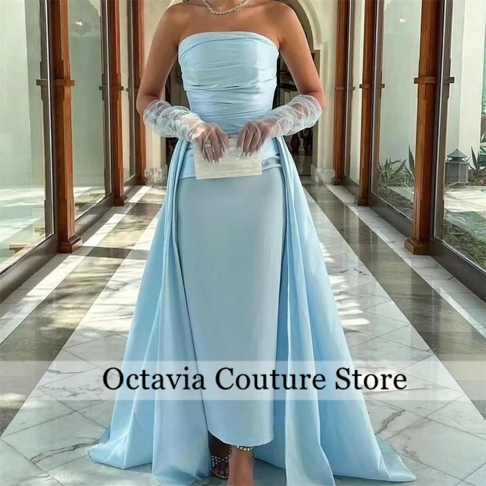 Elegant Blue Saudi Evening Dresses Pleat 2024 Birthday Luxury Dress Strapless Detachable Train And Sleeve Formal Gown Customized
Elegant Blue Saudi Evening Dresses Pleat 2024 Birthday Luxury Dress Strapless Detachable Train And Sleeve Formal Gown Customized