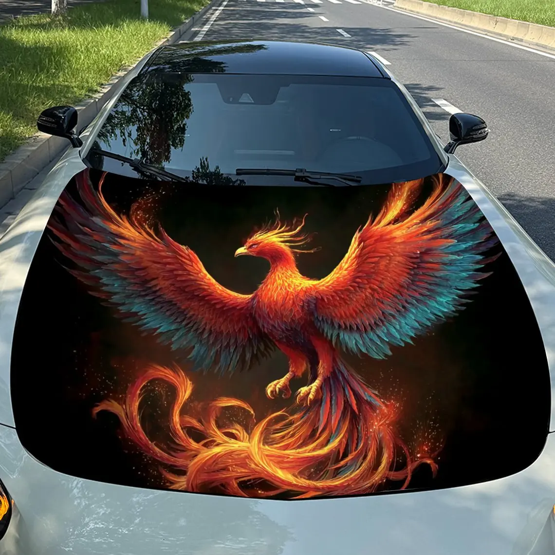 Colorful Feathered Phoenix Car Hood Vinyl Wrap - Self-Adhesive Scratch-Resistant Waterproof PVC Decal, Fit For Trucks & Cars, Du
Colorful Feathered Phoenix Car Hood Vinyl Wrap - Self-Adhesive Scratch-Resistant Waterproof PVC Decal, Fit For Trucks & Cars, Du