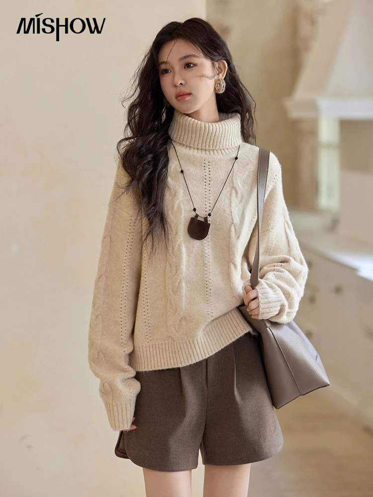 MISHOW High Collar Pullover Women 2024 Winter Women Clothes Warm Soft Sweater Solid Loose Designer Knitted Sweater MXD59Z1029
MISHOW High Collar Pullover Women 2024 Winter Women Clothes Warm Soft Sweater Solid Loose Designer Knitted Sweater MXD59Z1029