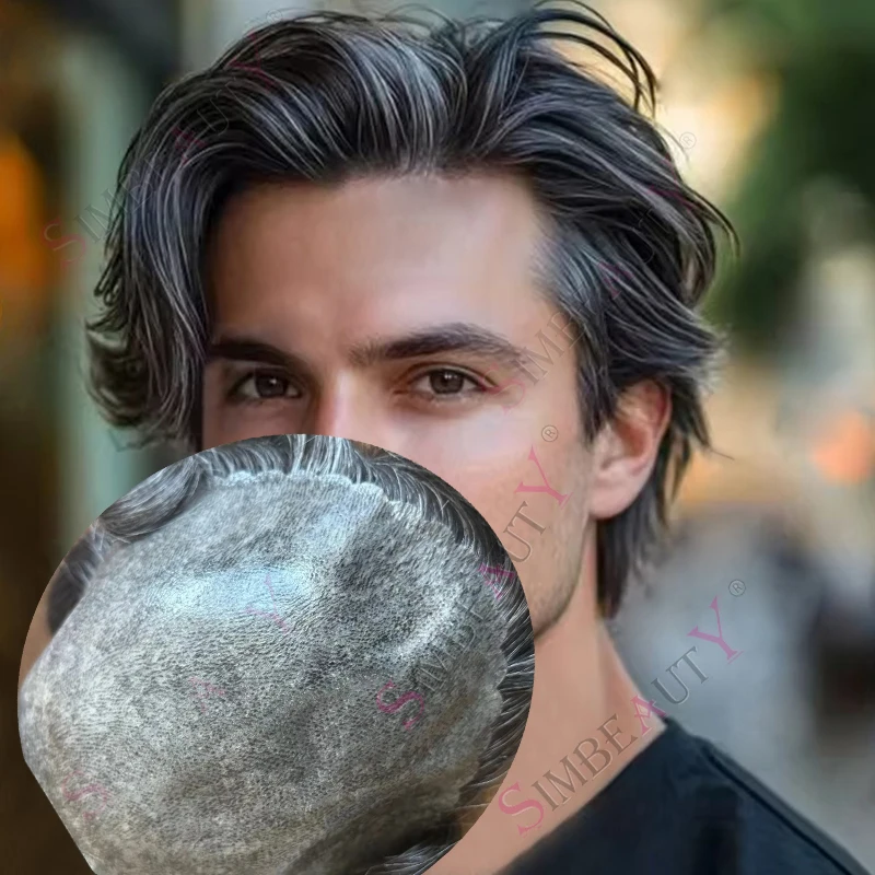 Natural Hairline Grey 1b80 1b20 Men's Toupee Super Durable Undetectable Thin Skin Base #2 Dark Brown 100% Human Hair Prosthesis
Natural Hairline Grey 1b80 1b20 Men's Toupee Super Durable Undetectable Thin Skin Base #2 Dark Brown 100% Human Hair Prosthesis