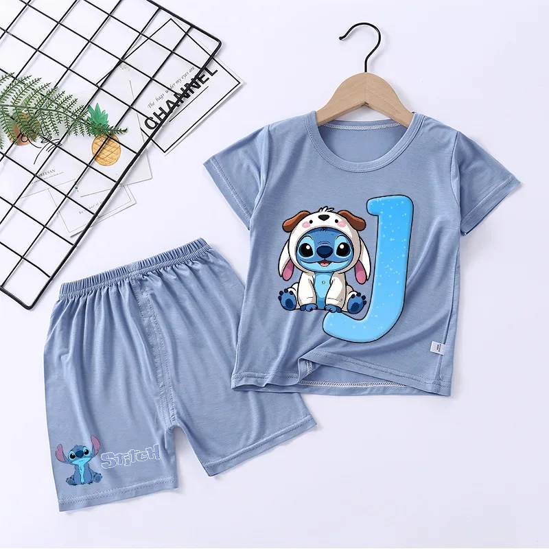 Disney Stitch Pajamas Set for Children Cartoon Letter A-Z Printed Short Sleeved Shorts Suit Boys Girls Summer Fashion Nightwear
Disney Stitch Pajamas Set for Children Cartoon Letter A-Z Printed Short Sleeved Shorts Suit Boys Girls Summer Fashion Nightwear