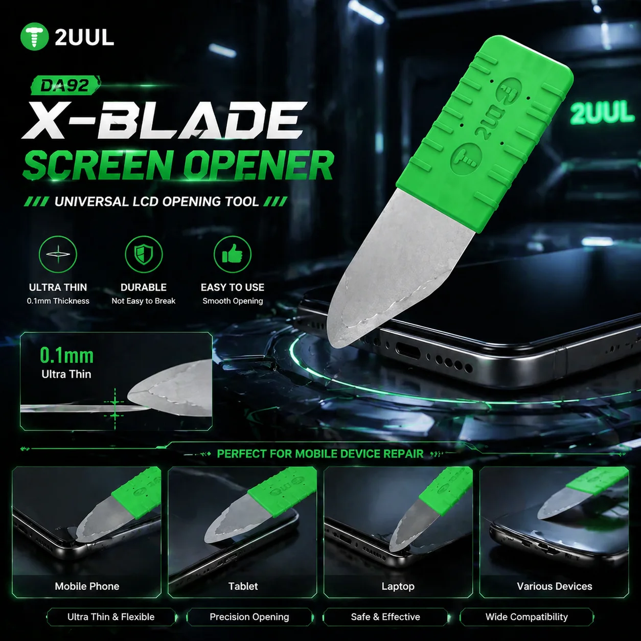 2UUL DA92 X-Blade Universal Screen Opening Tool LCD Prying Tool for Mobile Phone Tablet Laptop Repair
2UUL DA92 X-Blade Universal Screen Opening Tool LCD Prying Tool for Mobile Phone Tablet Laptop Repair