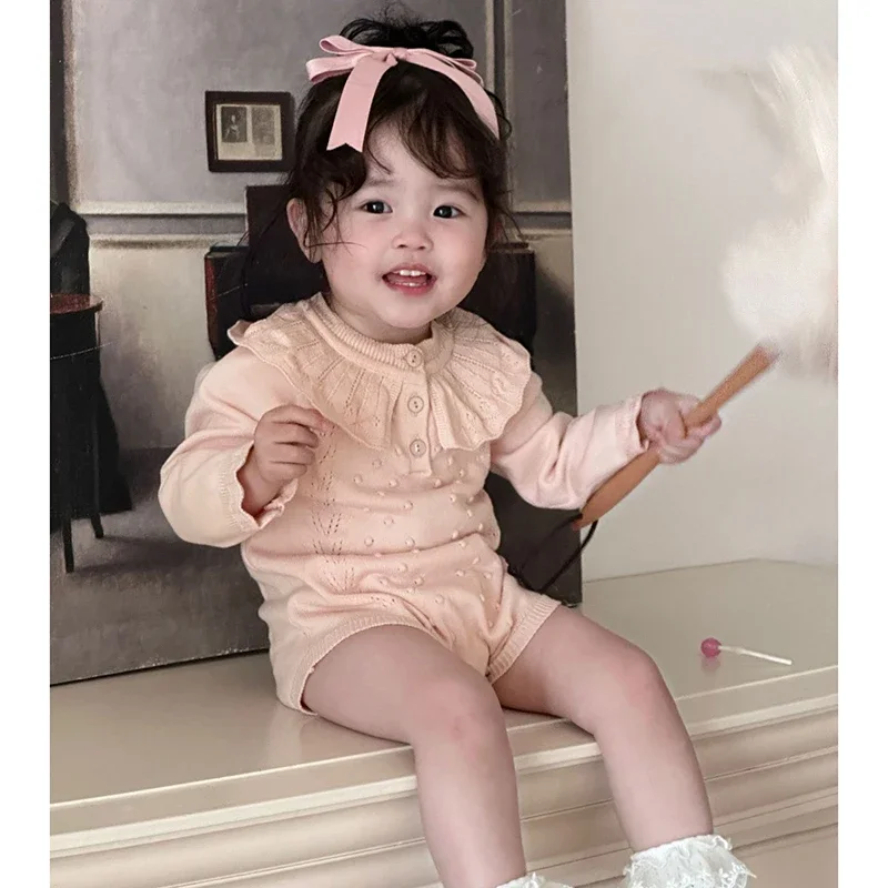 Spring New Baby Bodysuit Cute Knit Mint Leaf Collar Long Sleeve Bodysuit Casual Infant Girl outfits Autumn Newborn Knit Romper
Spring New Baby Bodysuit Cute Knit Mint Leaf Collar Long Sleeve Bodysuit Casual Infant Girl outfits Autumn Newborn Knit Romper