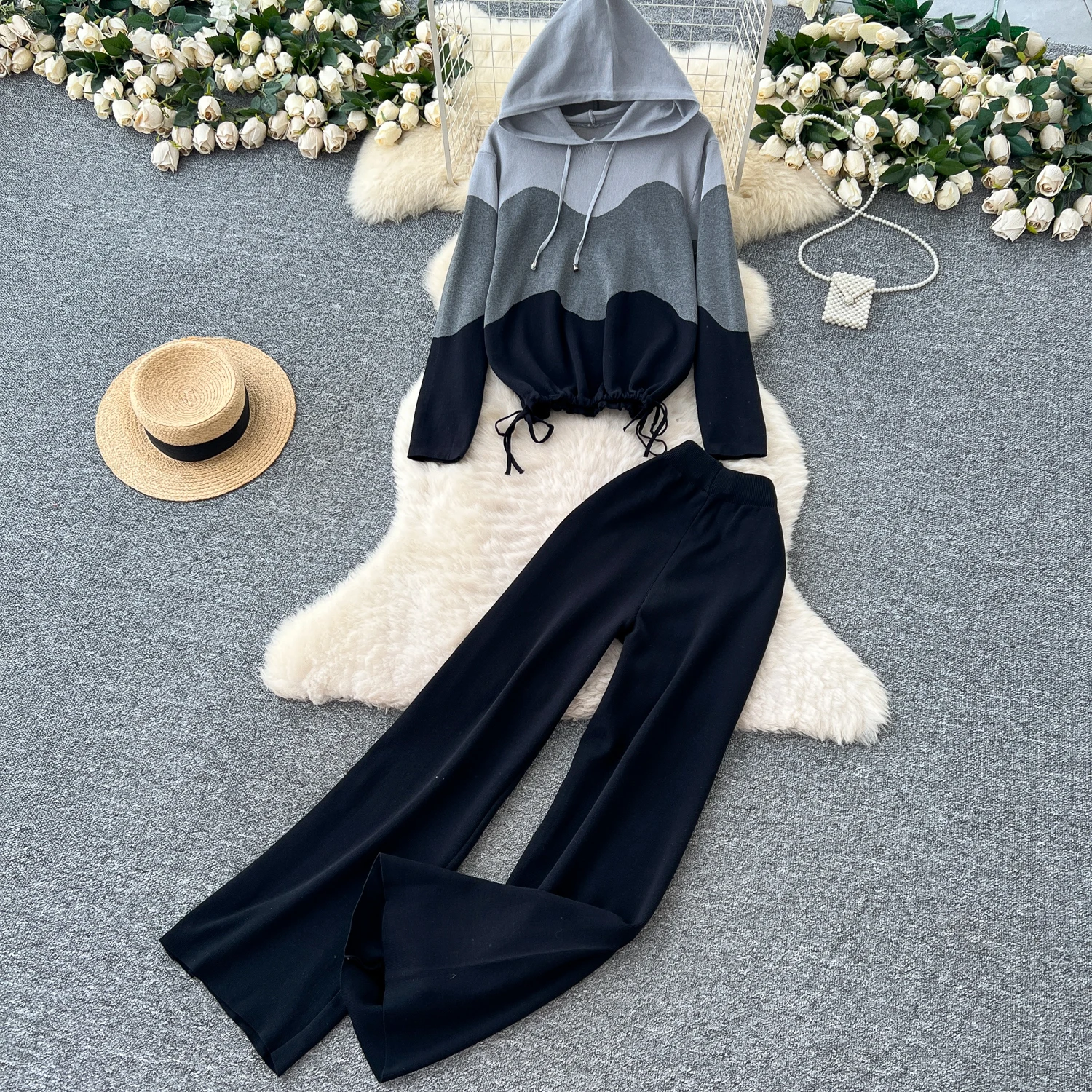 2025 Autumn Fashion Suit for Women Drawstring Hooded Sweatshirt and High Waist Wide Leg Pants Casual Pant Sets
2025 Autumn Fashion Suit for Women Drawstring Hooded Sweatshirt and High Waist Wide Leg Pants Casual Pant Sets